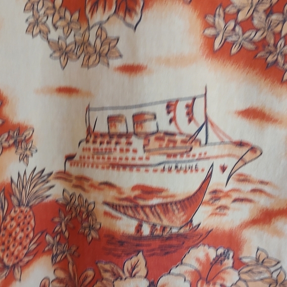 BOXER BOXER Hawaiian Shirt in Vibrant Orange Tropical Print. 3XL - Picture 9 of 12